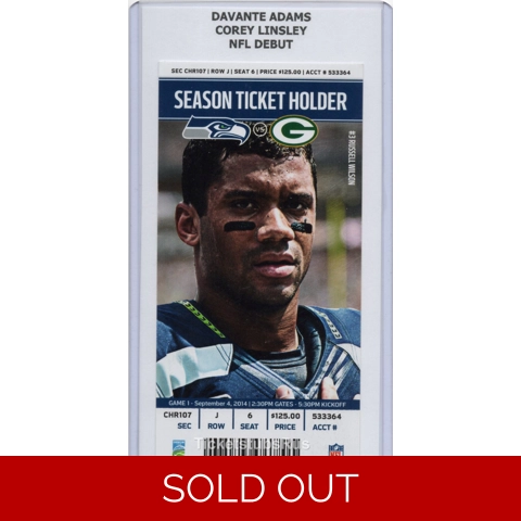 DAVANTE ADAMS NFL DEBUT 2014 Green Bay PACKERS @ SEAHAWKS 9/4 Full Ticket WILSON